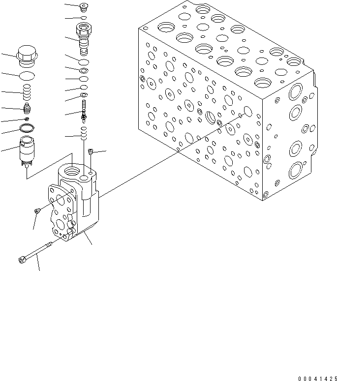 Komatsu parts book diagram for PC240NLC-8K S/N K50001-UP: MAIN VALVE (FOR 2-PIECE BOOM) (2 ACTUATOR) (23/23)