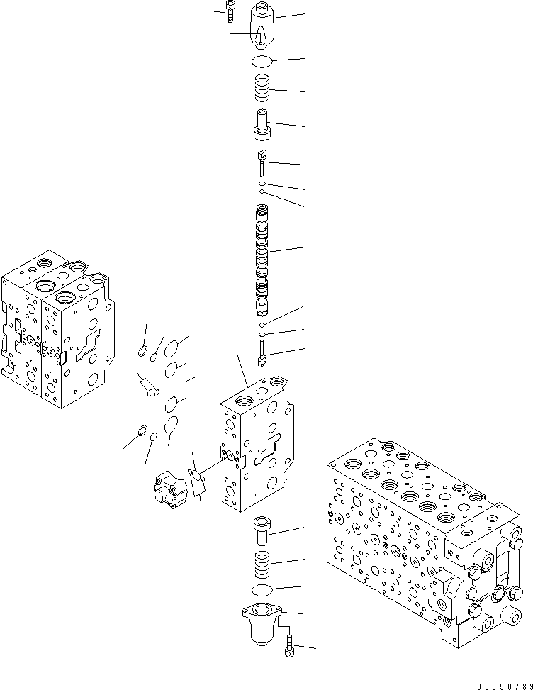 Komatsu parts book diagram for PC240NLC-8K S/N K50001-UP: MAIN VALVE (FOR 2-PIECE BOOM) (2 ACTUATOR) (16/23)
