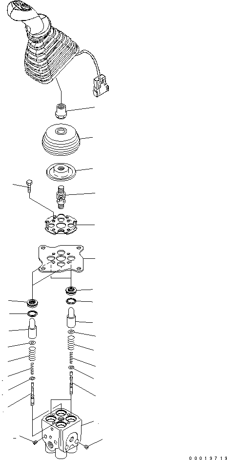 Komatsu parts book diagram for PC240NLC-8K S/N K50001-UP: WORK EQUIPMENT LEVER VALVE (R.H.) (FOR LOADER)