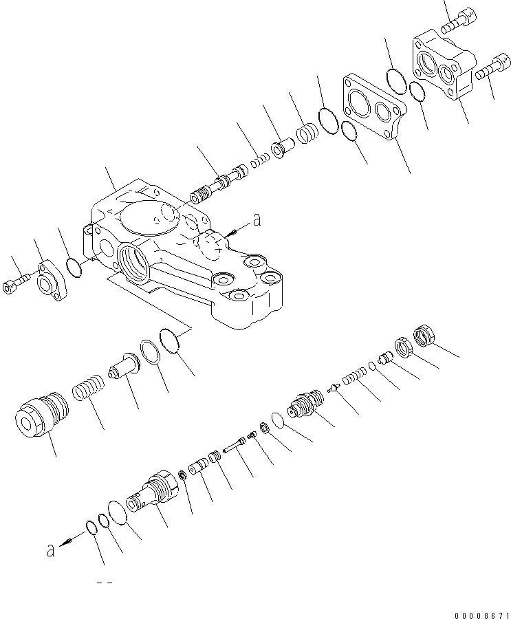 Komatsu parts book diagram for PC240NLC-8K S/N K50001-UP: BOOM ADJUST CYLINDER LOCK VALVE (FOR 2-PIECE BOOM) (#K51364-)