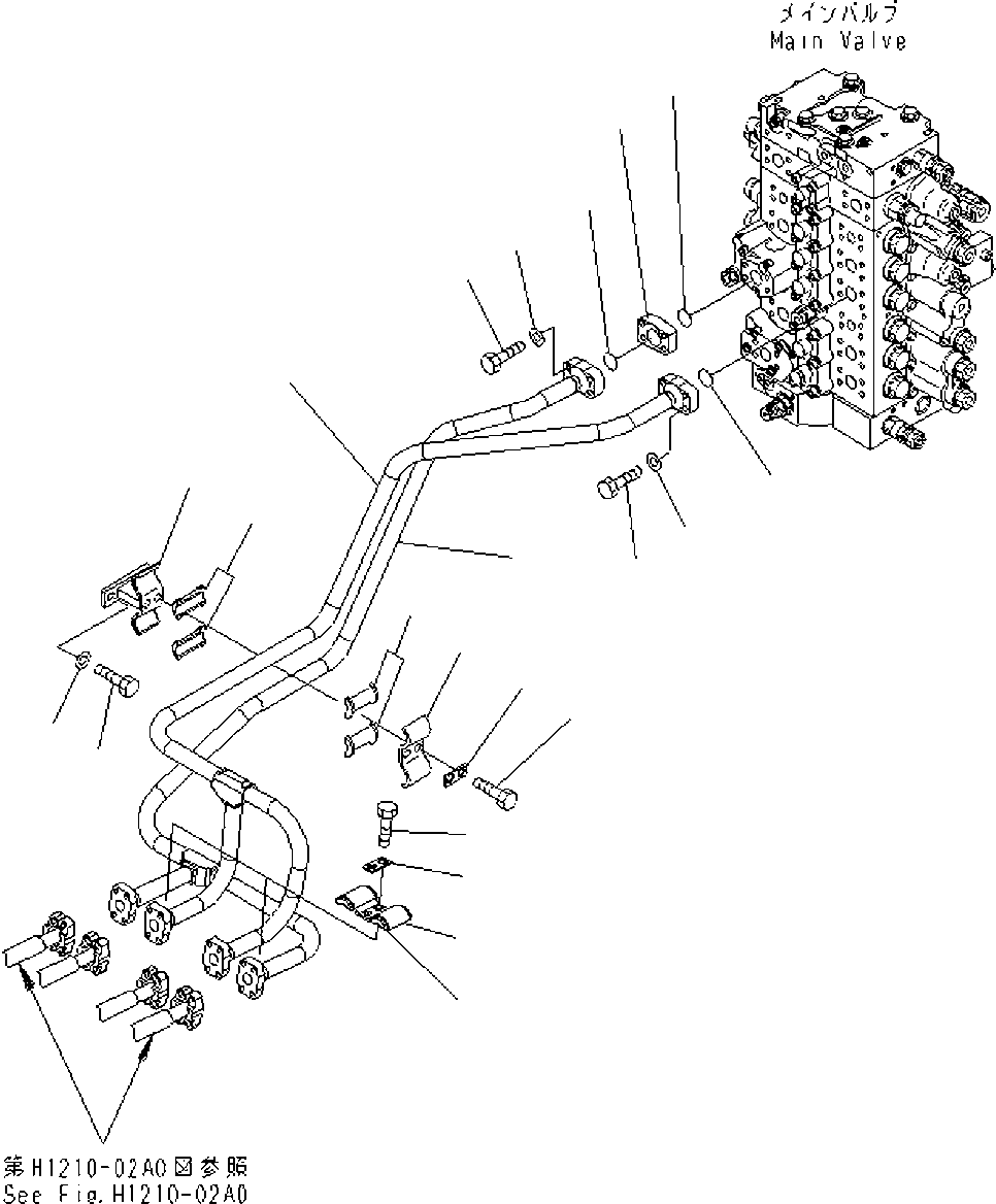 Komatsu parts book diagram for PC240LC/NLC-7 18M SUPER LONG FRONT S/N K40307-UP: SLF BOOM LINES