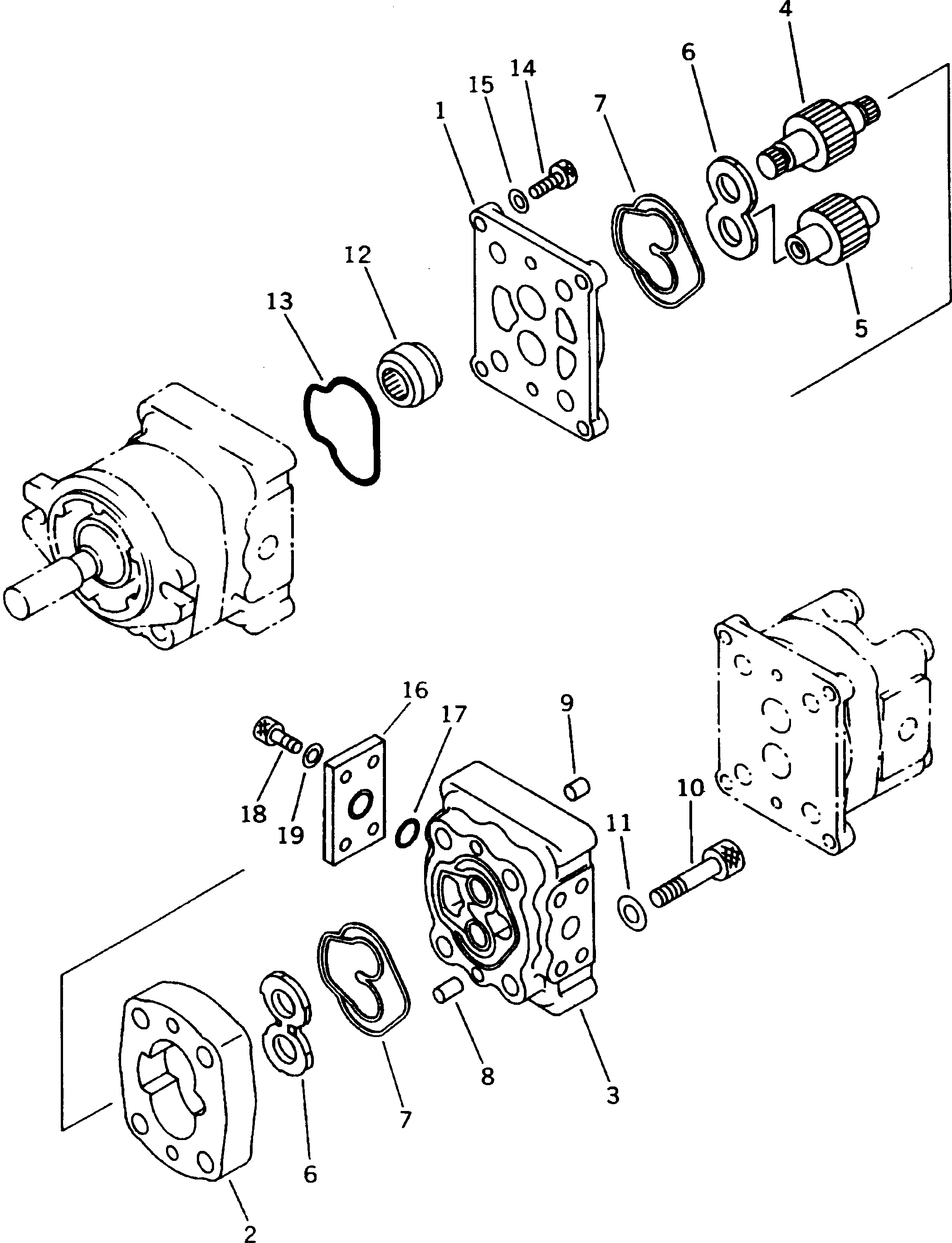 Excavators Komatsu / PC25-1 S/N 1001-UP(pc25-1c) / HYDRAULIC PUMP (2/3)(150100 : H0210-52A1)