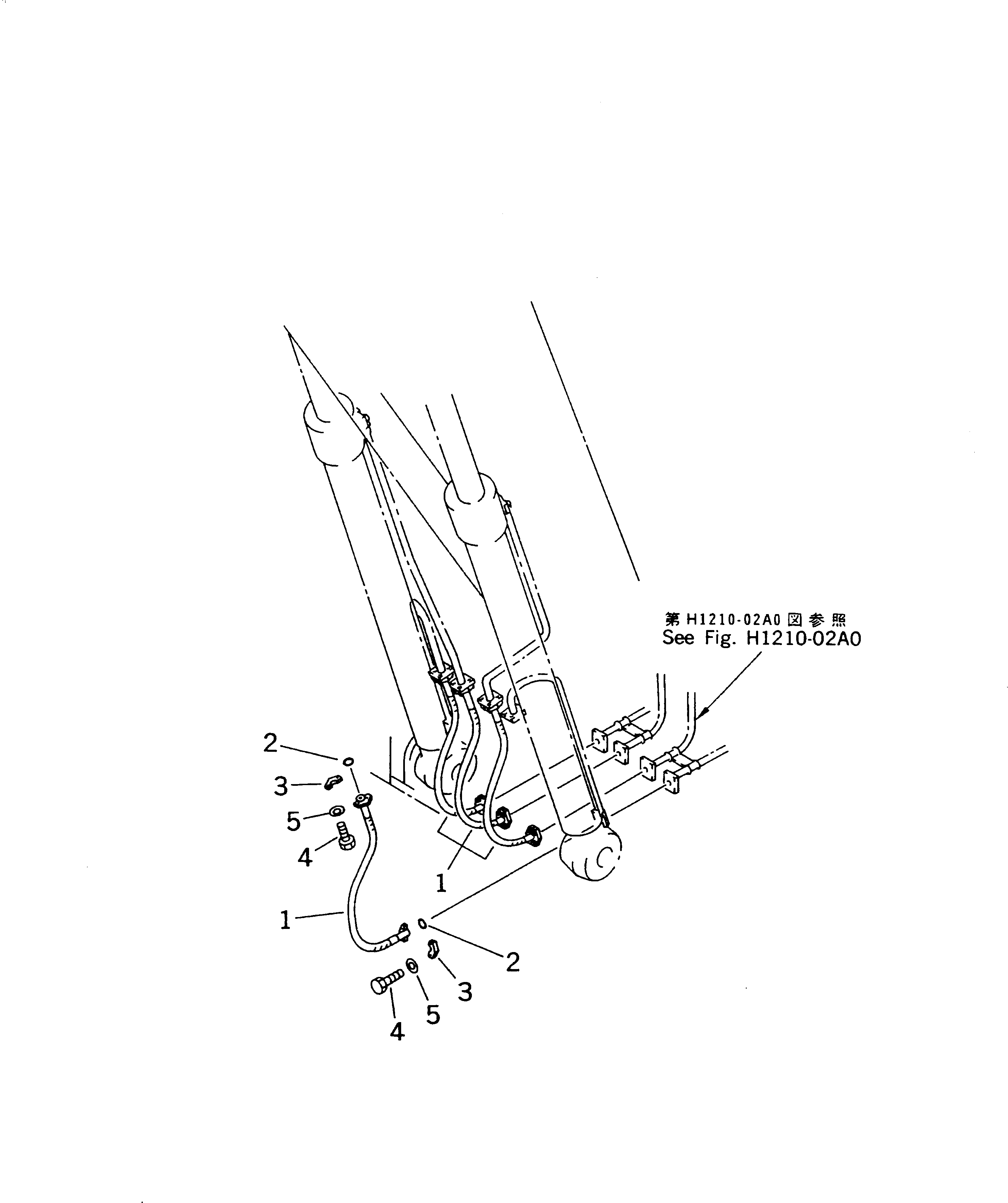 Excavators Komatsu / PC250HD-6Z S/N 10001-UP (Custom Spec.)(pc250hdc) / BOOM LINE (VALVE BOOM HOSE)(150140 : H1210-03A0)