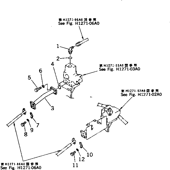 Excavators Komatsu / PC250HD-6Z S/N 10001-UP (Custom Spec.)(pc250hdc) / ATTACHMENT LINE (1 ACTUATOR) (CROSS VALVE ? R.H.)(150200 : H1271-04A2)