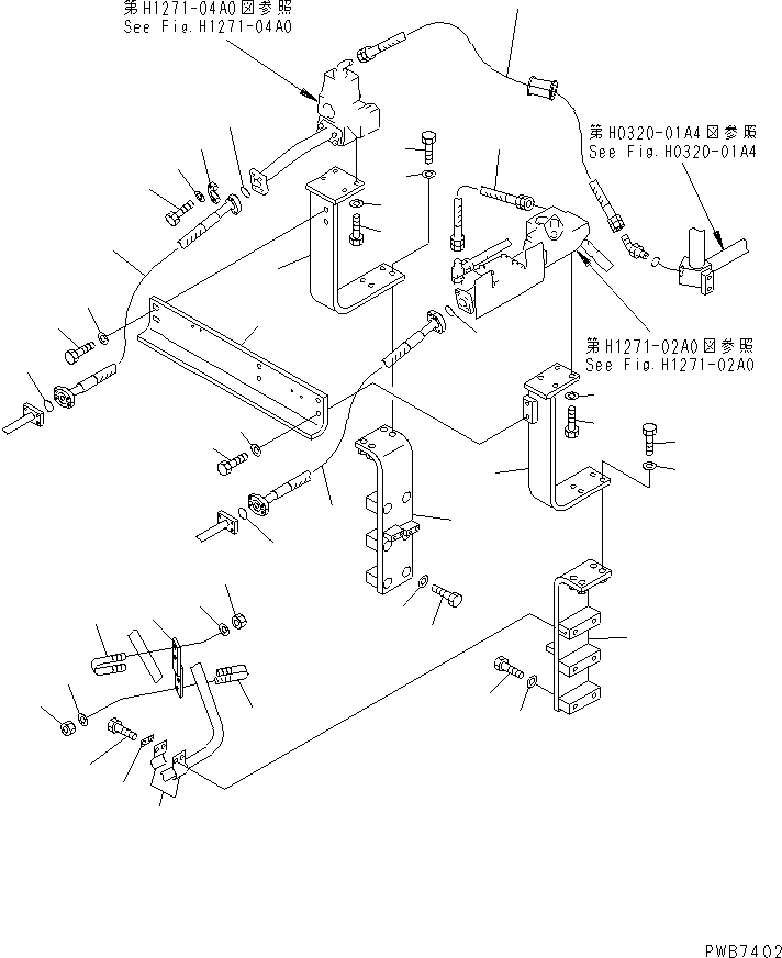 Excavators Komatsu / PC250HD-6Z S/N 10001-UP (Custom Spec.)(pc250hdc) / ATTACHMENT LINE (1 ACTUATOR) (RETURN LINE)(150210 : H1271-06A2)