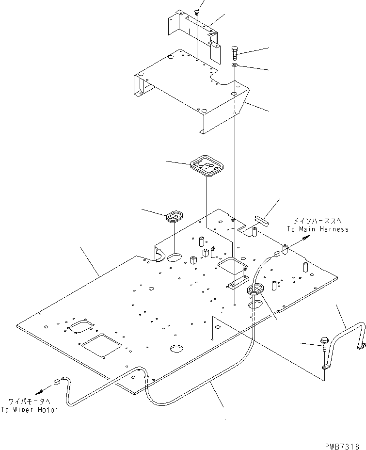 Excavators Komatsu / PC250HD-6Z S/N 10001-UP (Custom Spec.)(pc250hdc) / FLOOR FRAME (MECHANICAL GOVERNOR CONTROL) (WORK LEVER WITH       PPC VALVE)(210150 : K1110-01A3B)