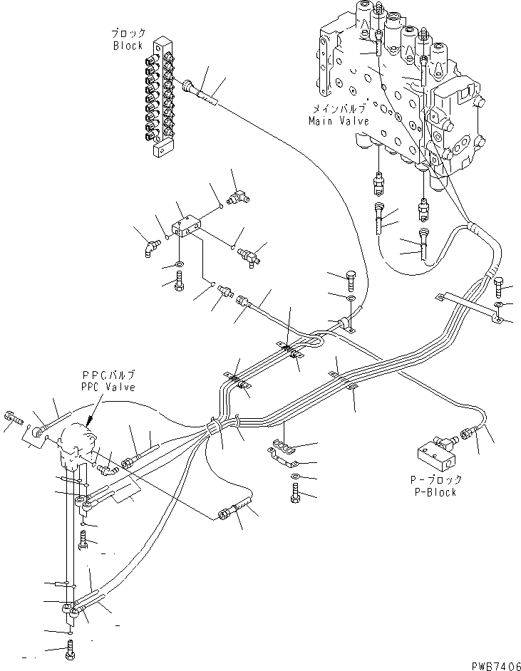 Excavators Komatsu / PC250HD-6Z S/N 10001-UP (Custom Spec.)(pc250hdc) / FLOOR FRAME (PPC TRAVEL LINES)(210230 : K1110-11A3)
