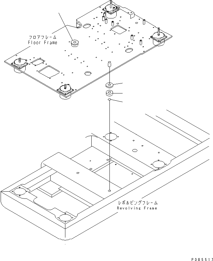 Excavators Komatsu / PC250HD-6Z S/N 10001-UP (Custom Spec.)(pc250hdc) / FLOOR FRAME (MOUNT CUSHION)(210270 : K1110-18A3)