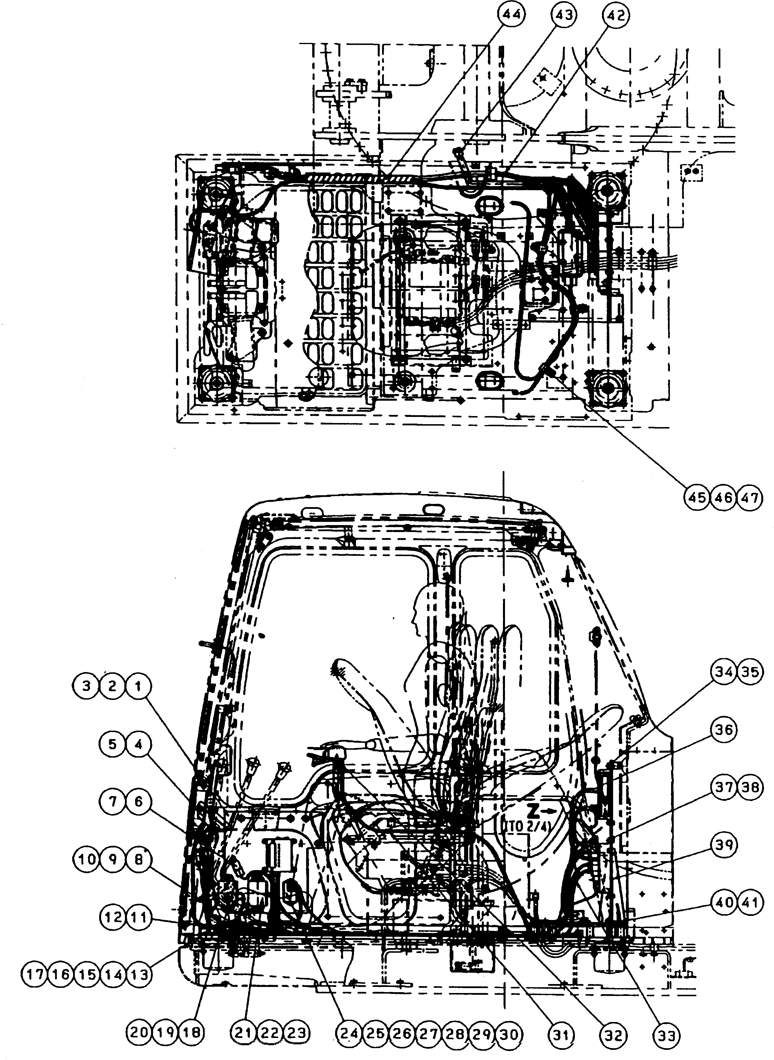 Excavators Komatsu / PC250HD-6Z S/N 10001-UP (Custom Spec.)(pc250hdc) / FLOOR FRAME (ELECTRICAL ? 1/2)(210280 : K1110-21A3)