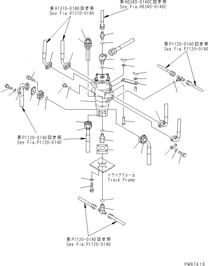 Excavators Komatsu / PC250HD-6Z S/N 10001-UP (Custom Spec.)(pc250hdc) / SWIVEL JOINT (CONNECTING PARTS) (TRAVEL SPEED 1ST)(270040 : N1310-01A2)