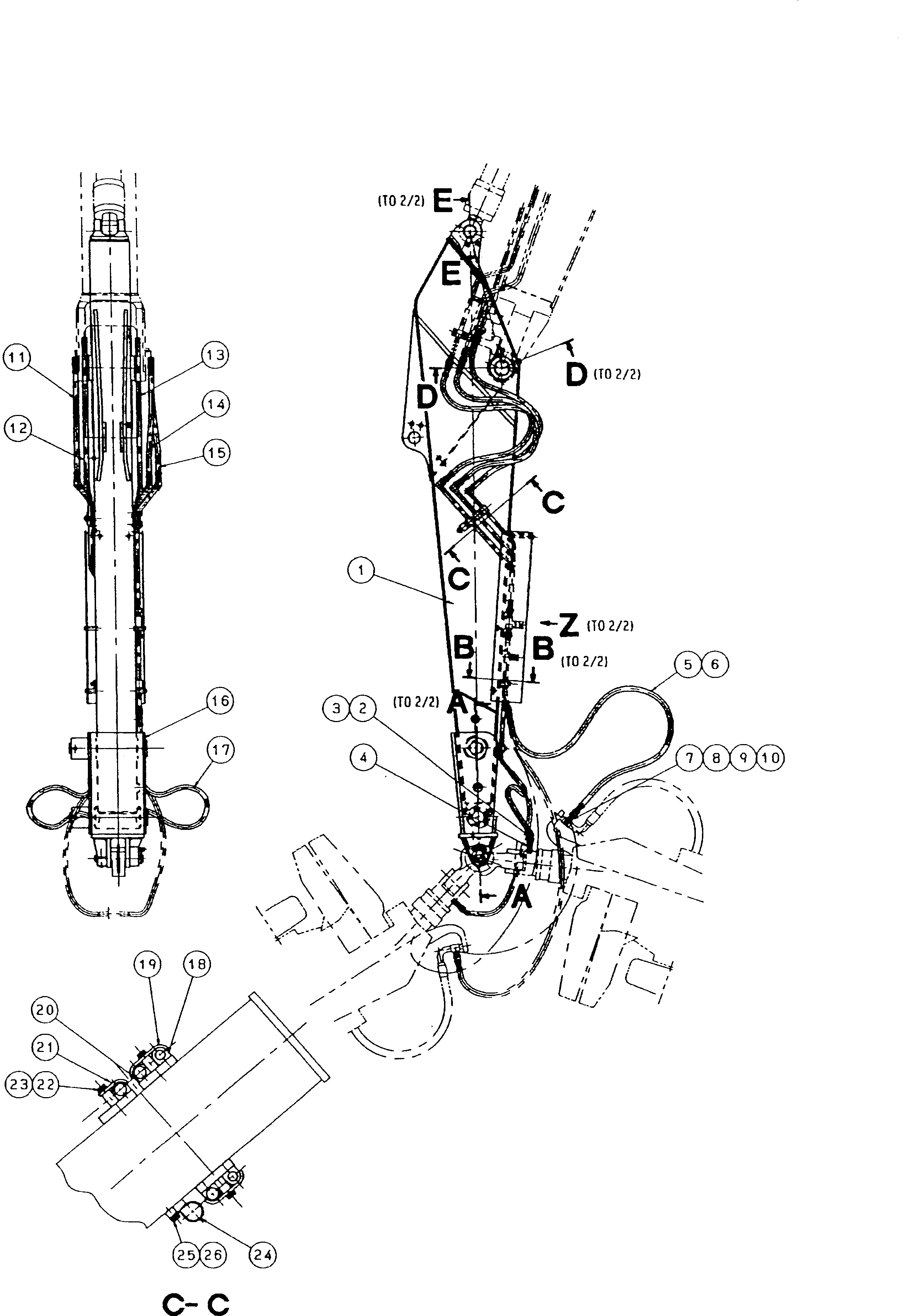 Excavators Komatsu / PC250HD-6Z S/N 10001-UP (Custom Spec.)(pc250hdc) / ARM (1/2)(360100 : T1200-01A0)