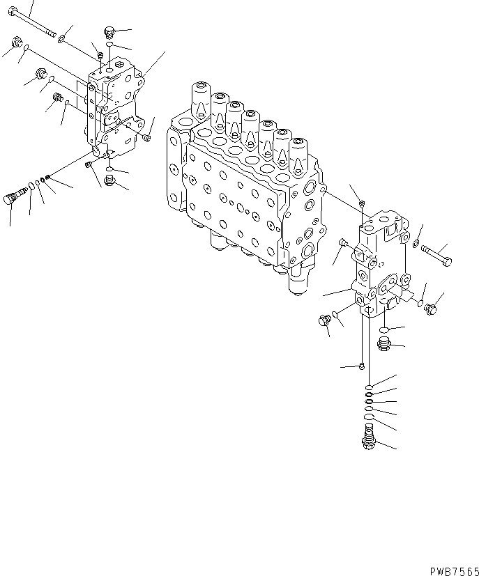 Excavators Komatsu / PC250HD-6Z S/N 10001-UP (Custom Spec.)(pc250hdc) / MAIN VALVE (1-ACTUATOR) (4/12)(480290 : Y1662-04A0)