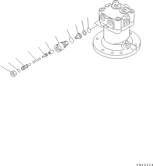 Komatsu parts book diagram for PC25R-1 S/N 1001-UP: SWING MOTOR (2/2)