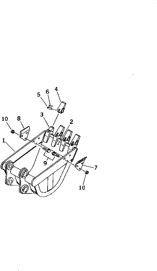 Komatsu parts book diagram for PC25R-1 S/N 1001-UP: REINFORCED BUCKET ? 0.08M3 (MINI 0.14M3) 500MM (VERTICAL PIN TYPE)(#6471-)