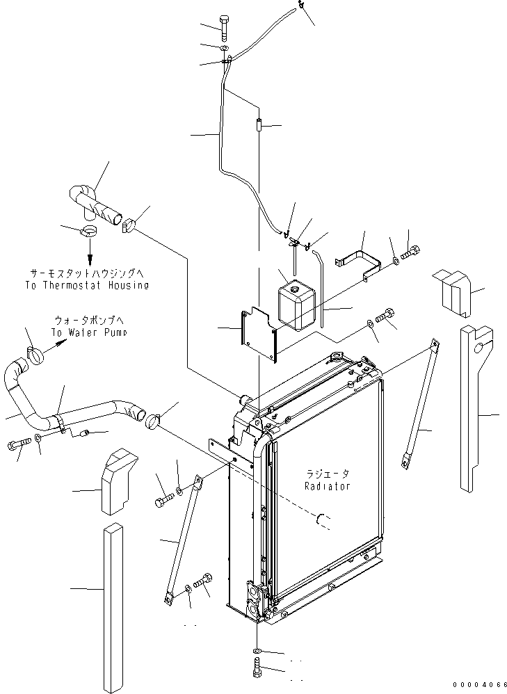 Excavators Komatsu / PC270-7-AG S/N 10001-UP(pc270-7r) / COOLING (PIPING ? SUB TANK AND RADIATOR MOUNT)(#10501-)(060070 : C0100-03A0A)