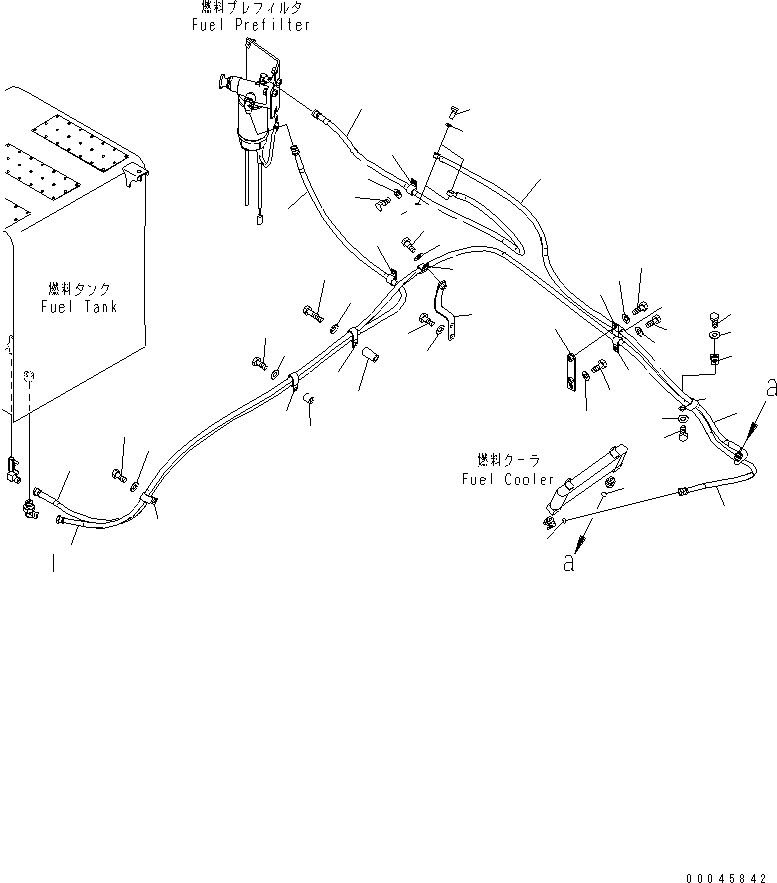 Excavators Komatsu / PC270-8 S/N 20001-UP (TIER 3, Overseas Version)(pc270-8c) / FUEL LINE (FUEL SUPPLY PIPING)(090050 : D0200-01A0)