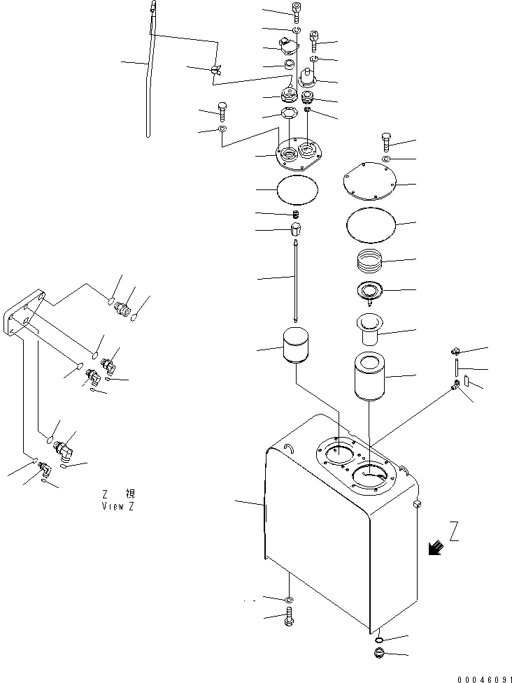 Excavators Komatsu / PC270-8 S/N 20001-UP (TIER 3, Overseas Version)(pc270-8c) / HYDRAULIC OIL TANK(150020 : H0110-01A1)