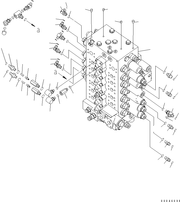 Excavators Komatsu / PC270-8 S/N 20001-UP (TIER 3, Overseas Version)(pc270-8c) / MAIN CONTROL VALVE (CONNECTING PARTS) (1/2) (1-ACTUATOR CIRCUIT) (WITH HOLDING VALVE)(150070 : H0120-01A1)