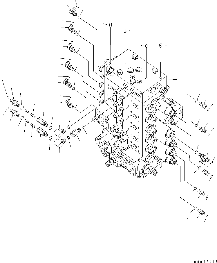 Excavators Komatsu / PC270-8 S/N 20001-UP (TIER 3, Overseas Version)(pc270-8c) / MAIN CONTROL VALVE (CONNECTING PARTS) (1/2)(#25001-)(150090 : H0120-01A3)