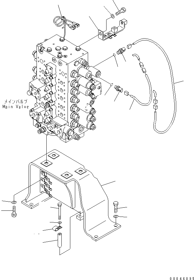 Excavators Komatsu / PC270-8 S/N 20001-UP (TIER 3, Overseas Version)(pc270-8c) / MAIN CONTROL VALVE (VALVE BRACKET AND SENSOR) (1/2)(#20001-25005)(150140 : H0120-03A0)