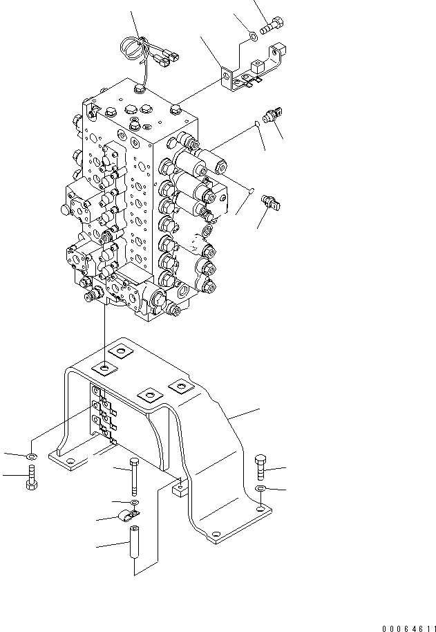 Excavators Komatsu / PC270-8 S/N 20001-UP (TIER 3, Overseas Version)(pc270-8c) / MAIN CONTROL VALVE (VALVE BRACKET AND SENSOR) (1/2)(#25006-25060)(150150 : H0120-03A0A)