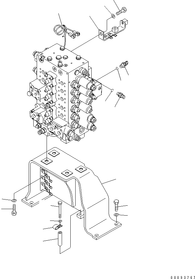 Excavators Komatsu / PC270-8 S/N 20001-UP (TIER 3, Overseas Version)(pc270-8c) / MAIN CONTROL VALVE (VALVE BRACKET AND SENSOR) (2/2)(#20001-25060)(150170 : H0120-03A3)