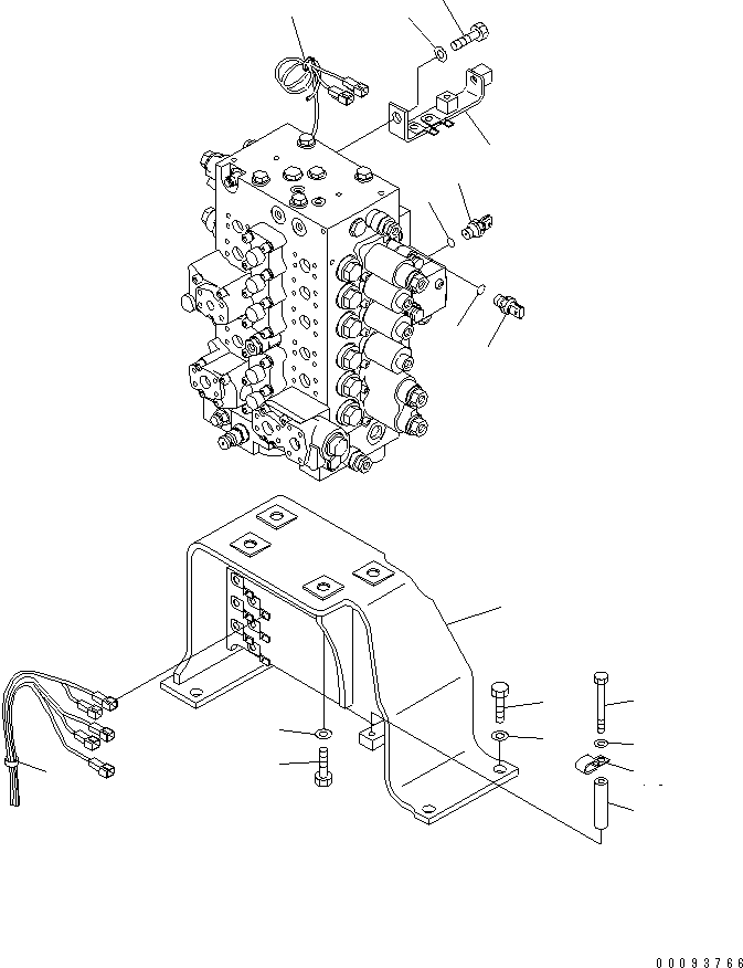 Excavators Komatsu / PC270-8 S/N 20001-UP (TIER 3, Overseas Version)(pc270-8c) / MAIN CONTROL VALVE (VALVE BRACKET AND SENSOR) (2/2)(#25061-)(150180 : H0120-03A3A)