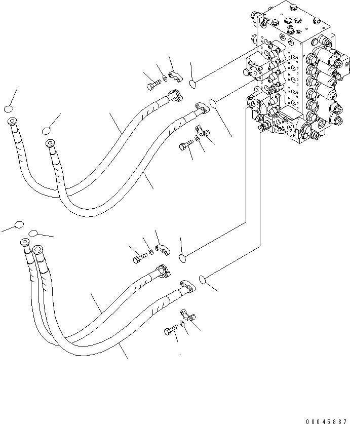 Excavators Komatsu / PC270-8 S/N 20001-UP (TIER 3, Overseas Version)(pc270-8c) / ARM AND BUCKET LINE(150300 : H1220-01A0)