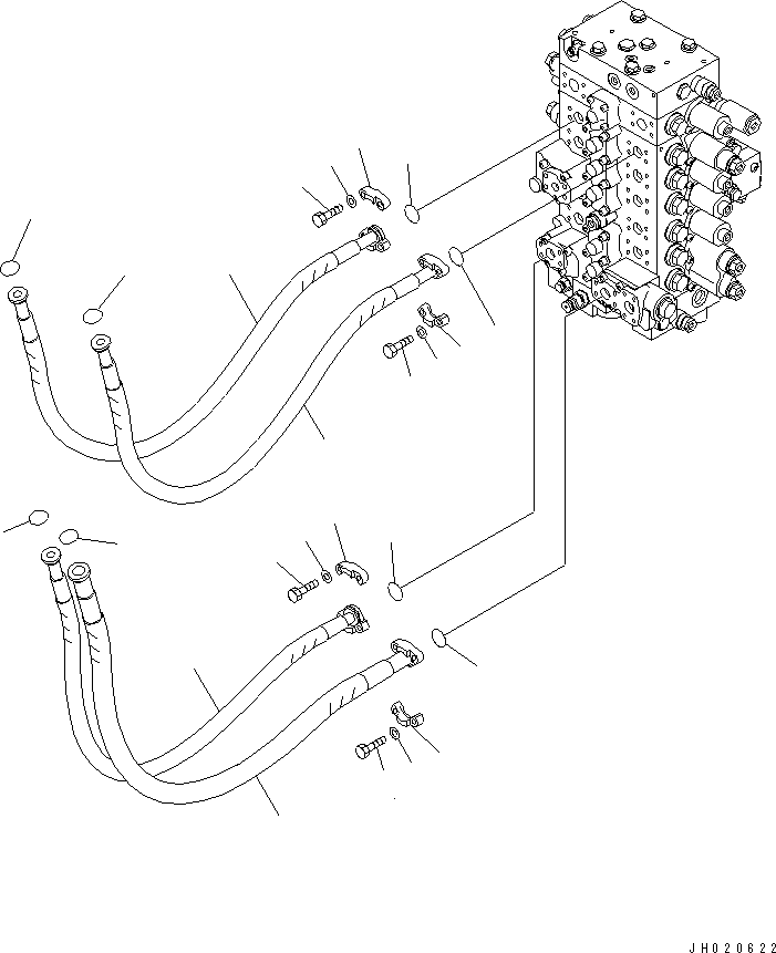 Excavators Komatsu / PC270-8 S/N 20001-UP (TIER 3, Overseas Version)(pc270-8c) / ARM AND BUCKET LINE (WITH ARM HOLDING VALVE)(150310 : H1220-01A1)