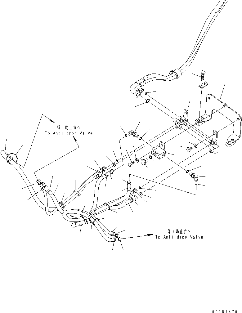 Excavators Komatsu / PC270-8 S/N 20001-UP (TIER 3, Overseas Version)(pc270-8c) / BURST VALVE (BURST VALVE LINE)(150370 : H1250-02A2)