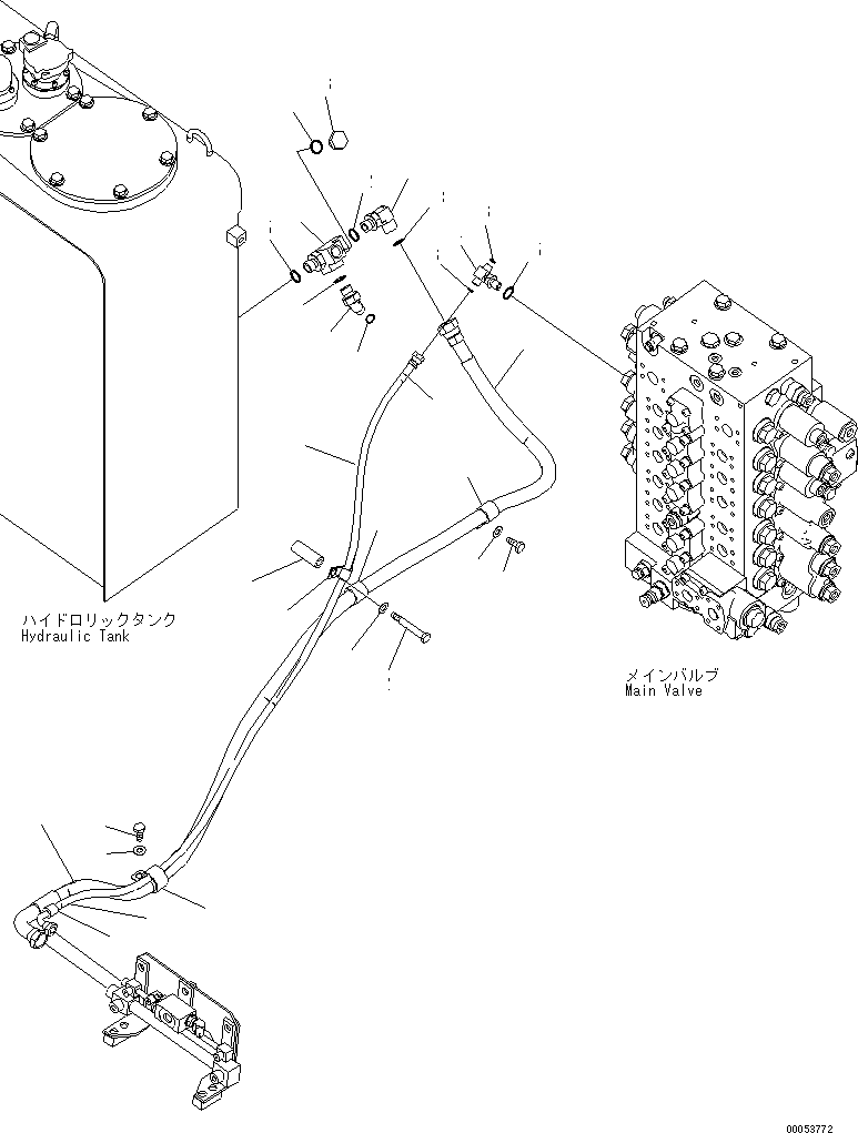 Excavators Komatsu / PC270-8 S/N 20001-UP (TIER 3, Overseas Version)(pc270-8c) / BOOM BURST VALVE (BURST VALVE LINE) (2/2)(#25015-)(150390 : H1250-03A1A)