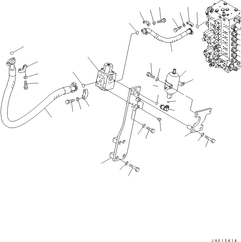 Excavators Komatsu / PC270-8 S/N 20001-UP (TIER 3, Overseas Version)(pc270-8c) / ATTACHMENT LINE (MAIN LINE ? R.H.) (FOR 1-ACTUATOR) (FOR NIPPON PNEUMATIC)(#25060-)(150460 : H1270-02A8A)