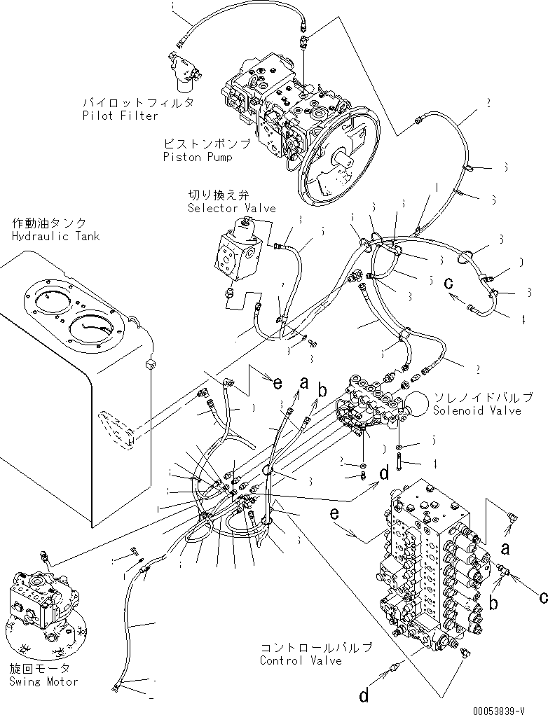 Excavators Komatsu / PC270-8 S/N 20001-UP (TIER 3, Overseas Version)(pc270-8c) / SOLENOID VALVE CIRCUIT (SOLENOID VALVE PIPING) (2-ACTUATOR CIRCUIT)(#25001-)(150580 : H1831-02A2)