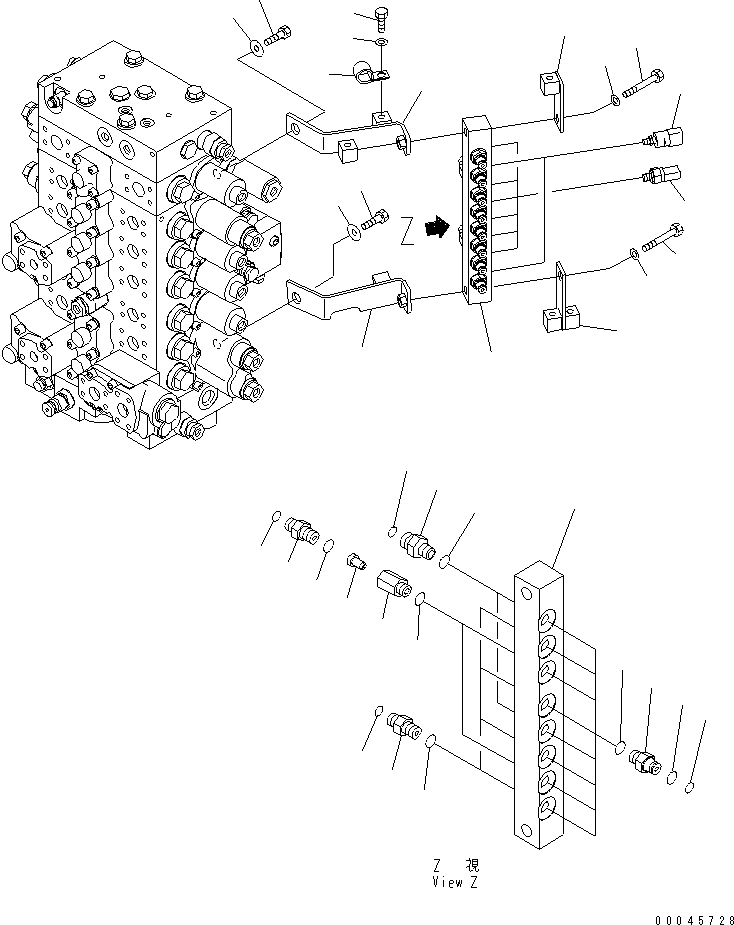 Excavators Komatsu / PC270-8 S/N 20001-UP (TIER 3, Overseas Version)(pc270-8c) / PRESSURE SWITCH BLOCK(150590 : H1833-01A0)