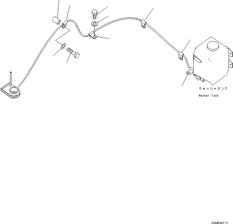 Excavators Komatsu / PC270-8 S/N 20001-UP (TIER 3, Overseas Version)(pc270-8c) / WINDOW WASHER(210160 : K0350-01A0)
