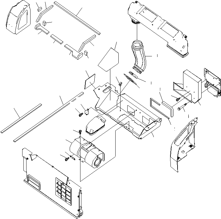 Excavators Komatsu / PC270-8 S/N 20001-UP (TIER 3, Overseas Version)(pc270-8c) / AIR CONDITIONER (BLOWER AND DUCT) (LARGE AIR FLOW TYPE)(#20001-25059)(210200 : K0700-02A2)