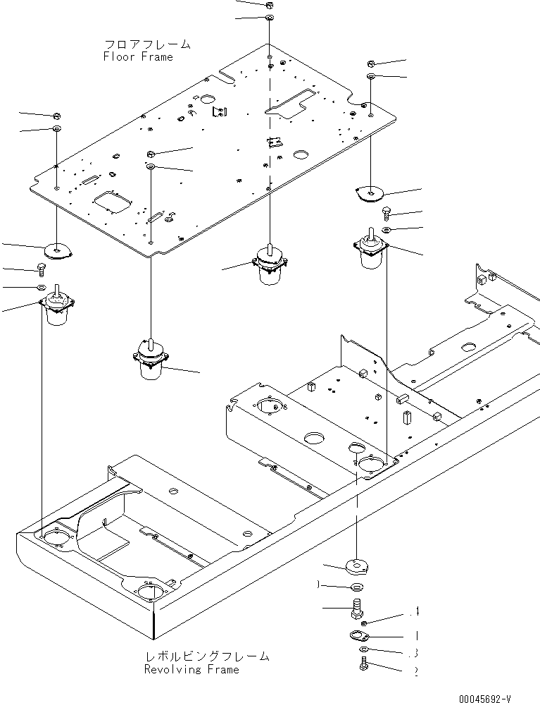 Excavators Komatsu / PC270-8 S/N 20001-UP (TIER 3, Overseas Version)(pc270-8c) / FLOOR MOUNTS(211010 : K1120-01A0)