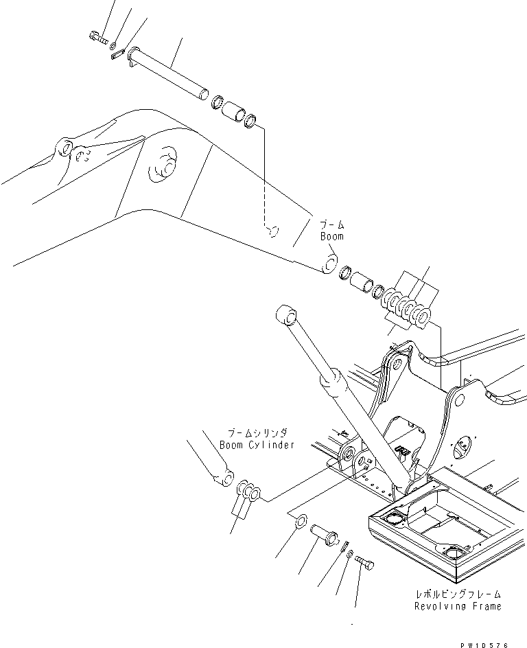 Excavators Komatsu / PC270LC-8-W1 S/N 20001-UP(pc270lcc) / BOOM FOOT PIN (100 HOURS GREASING TYPE)(180040 : J1310-01A1)