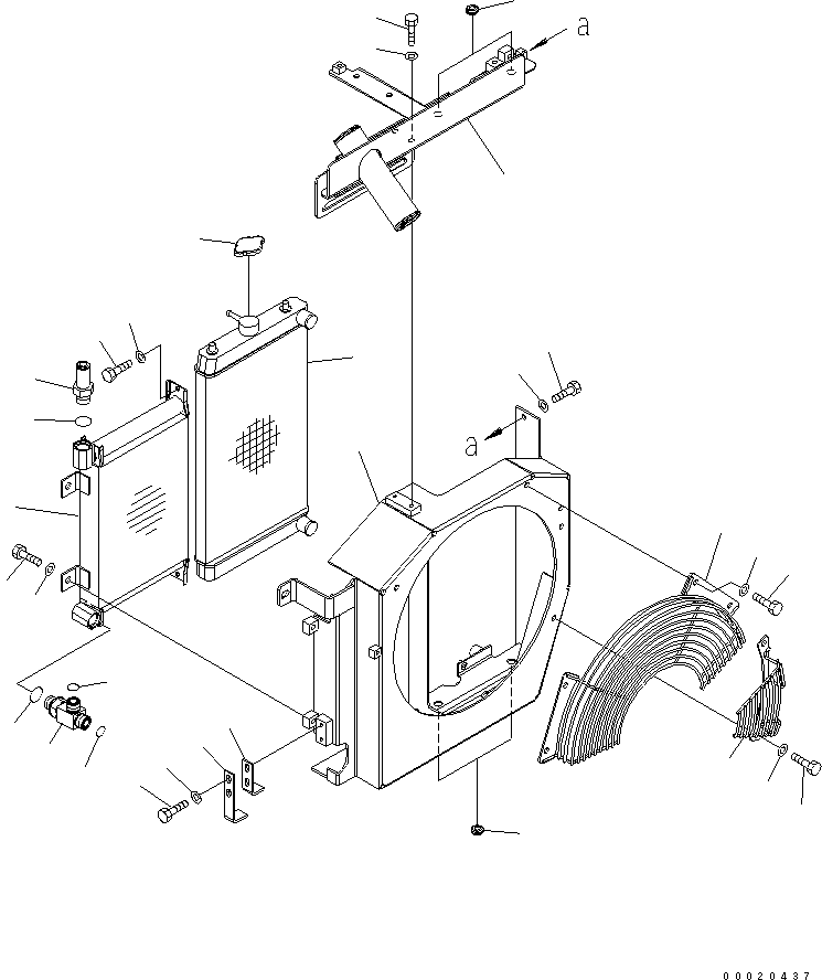 Komatsu parts book diagram for PC27MR-2-B S/N 15001-UP: COOLING (RADIATOR AND OIL COOLER)