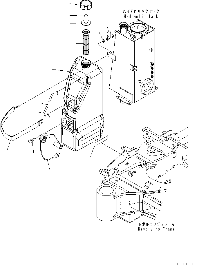 Komatsu parts book diagram for PC27MR-2-B S/N 15001-UP: FUEL TANK
