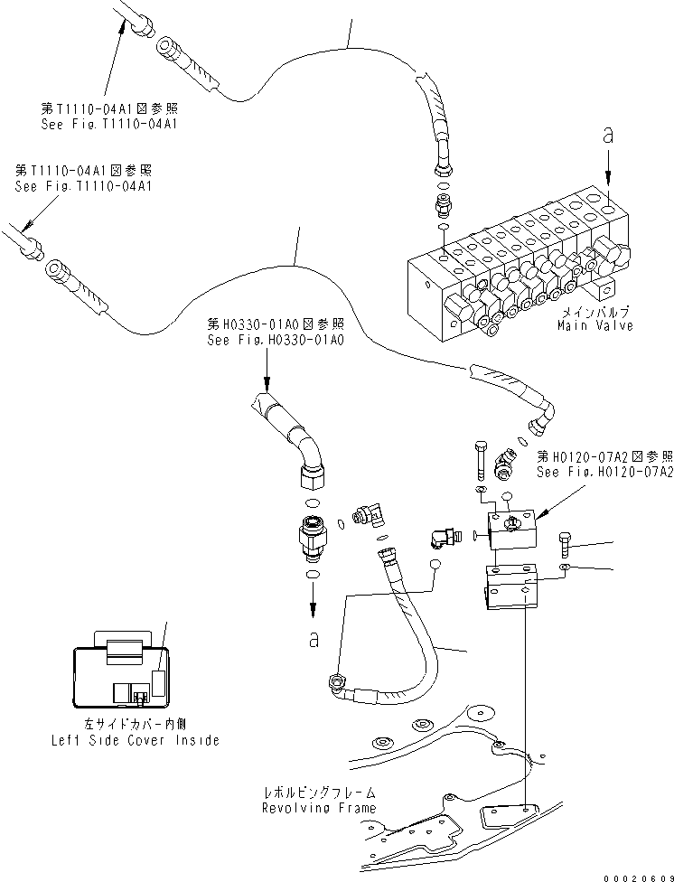 Komatsu parts book diagram for PC27MR-2-B S/N 15001-UP: ATTACHMENT LINE (FOR JAPAN)