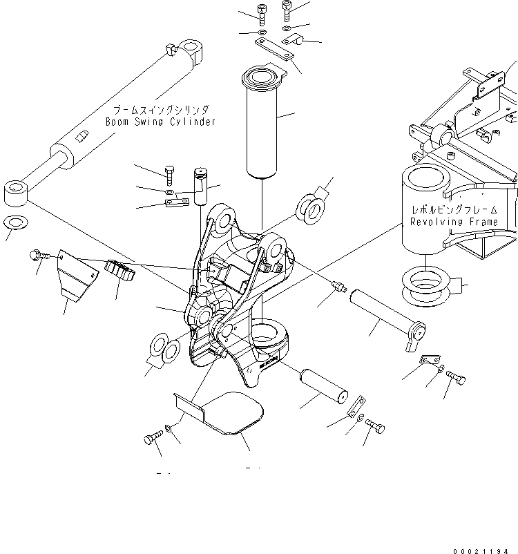 Komatsu parts book diagram for PC27MR-2-B S/N 15001-UP: BOOM SWING BRACKET (1 ATT.)