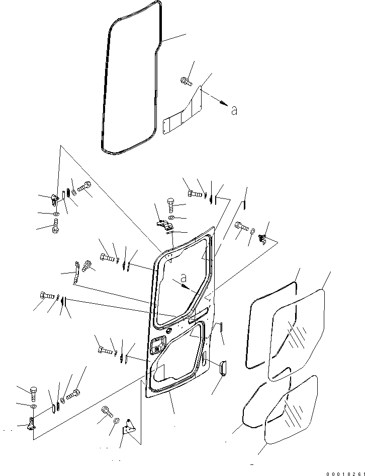 Komatsu parts book diagram for PC27MR-2-B S/N 15001-UP: OPERATOR'S CAB (4/8) (DOOR) (1/2)