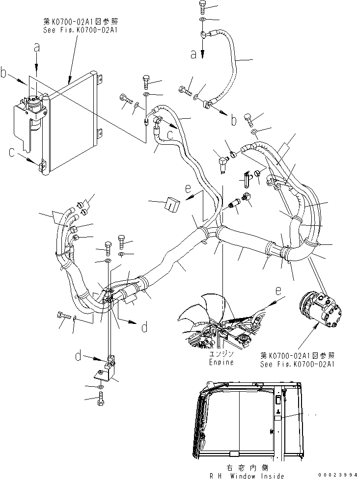 Komatsu parts book diagram for PC27MR-2-B S/N 15001-UP: AIR CONDITIONER (PIPING) (CAB)