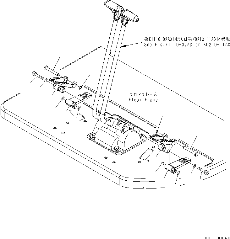 Komatsu parts book diagram for PC27MR-2-B S/N 15001-UP: TRAVEL PEDAL