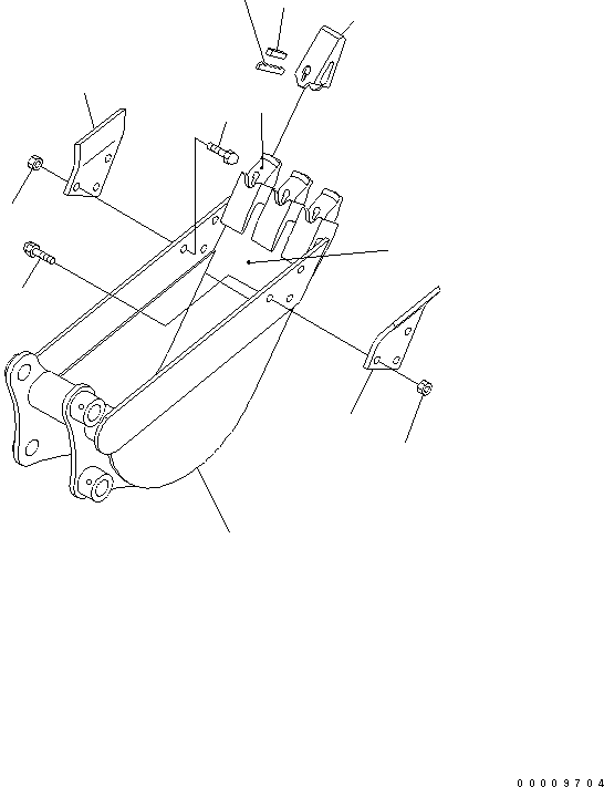 Komatsu parts book diagram for PC27MR-2-B S/N 15001-UP: BUCKET ? 0.025M3 (MINI 0.033M3) 320MM WIDTH
