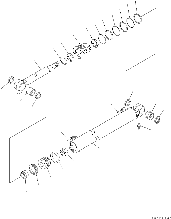 Komatsu parts book diagram for PC27MR-2-B S/N 15001-UP: BOOM CYLINDER