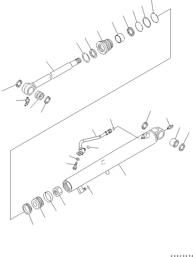 Komatsu parts book diagram for PC27MR-2-B S/N 15001-UP: BUCKET CYLINDER