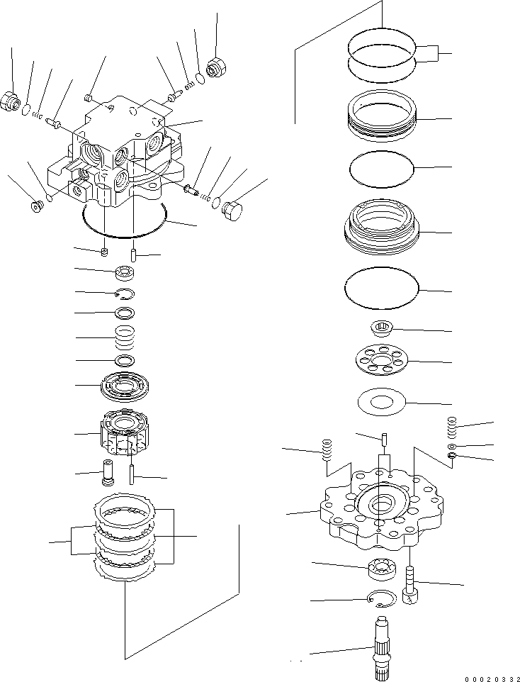 Komatsu parts book diagram for PC27MR-2-B S/N 15001-UP: SWING MOTOR (1/2)