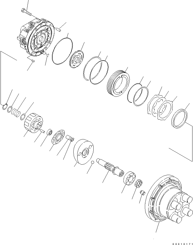 Komatsu parts book diagram for PC27MR-2-B S/N 15001-UP: TRAVEL MOTOR (HYDRAULIC MOTOR 1/2) (2/3)